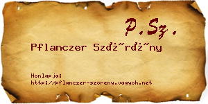 Pflanczer Szörény névjegykártya